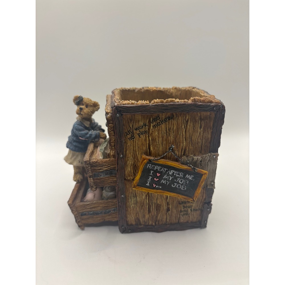Boyds Bears Ms Griz Pencils Pens Rulers Oh My Pencil Cup Desk Organizer 4103